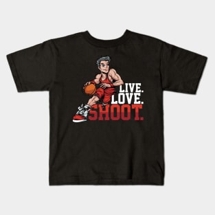 Basketball Lover Live Love Shoot Kids T-Shirt